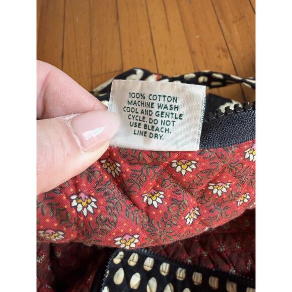 Vera Bradley Black Chicken Print Cotton Duffel Bag Washable Travel Chanticleer - Picture 7 of 9